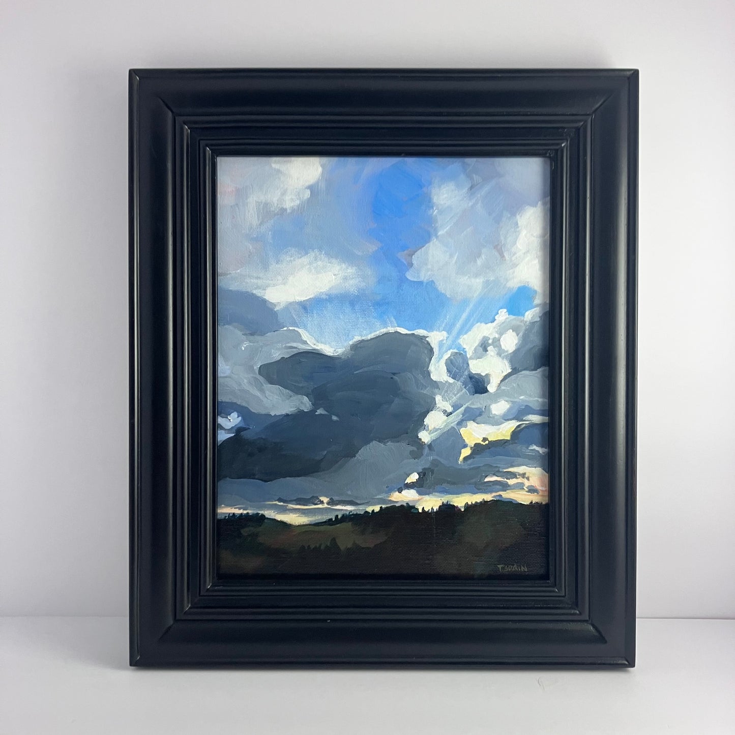 L- Sunset Over the River- FRAMED