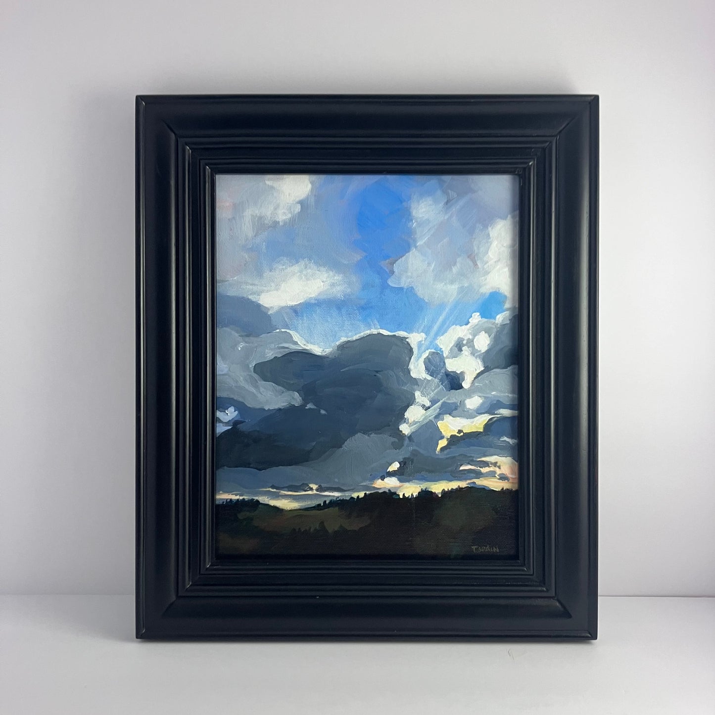 L- Sunset Over the River- FRAMED